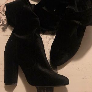 Thigh high heeled boots